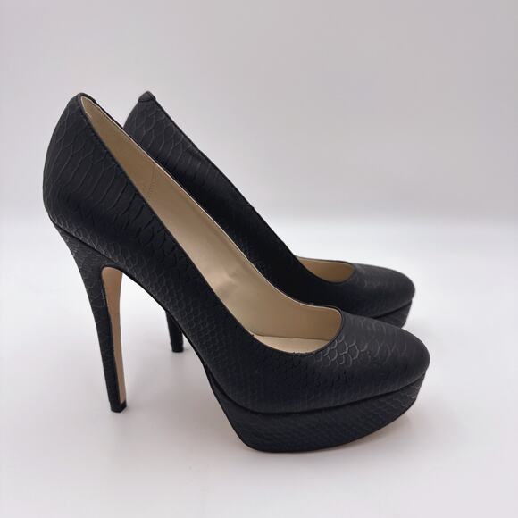 Aldo Black Snakeskin Embossed Platform Stiletto Heels |  10 - Picture 7 of 7